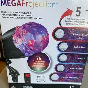 Mega projection multi color Christmas lights.